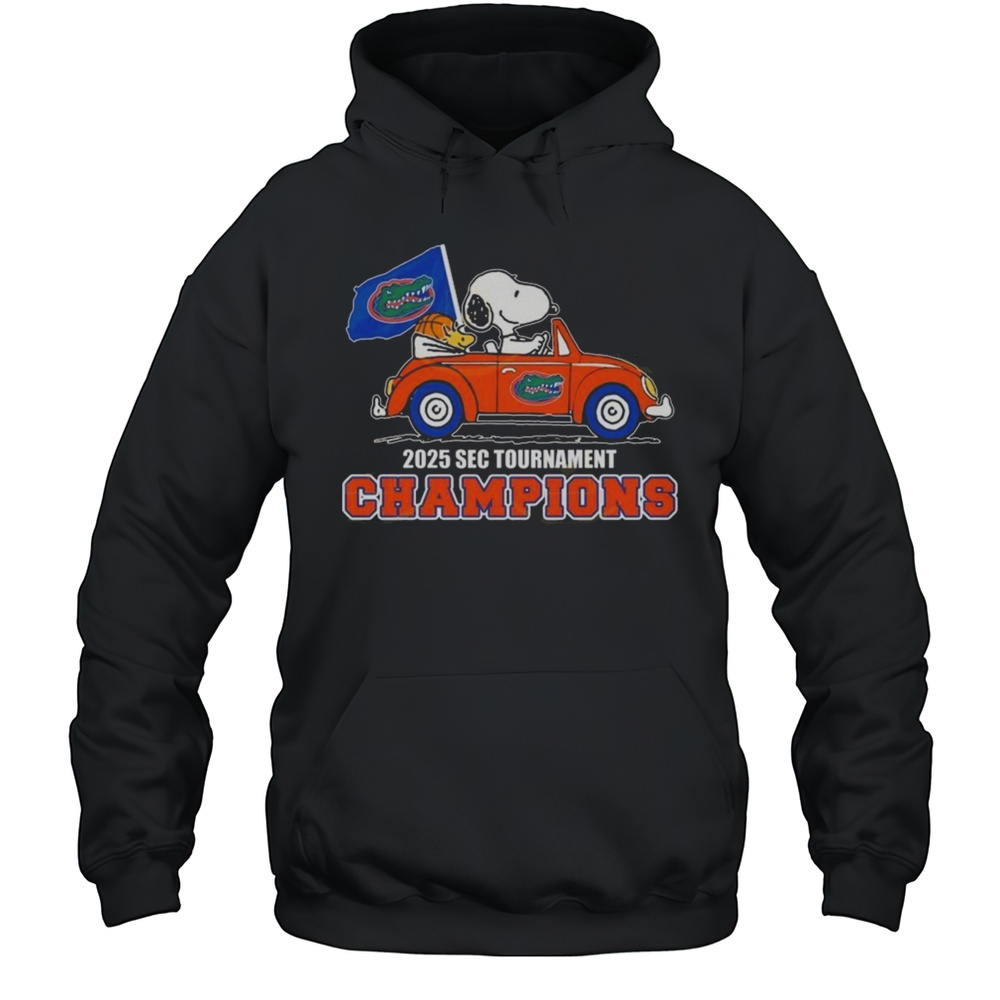 Florida Gators X Snoopy 2025 SEC Tournament Champions Shirt Unisex Hoodie