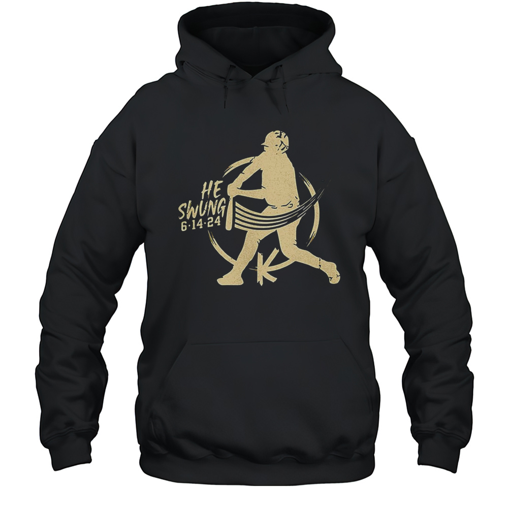 He Swung 6 14 24 Baseball Shirt Unisex Hoodie