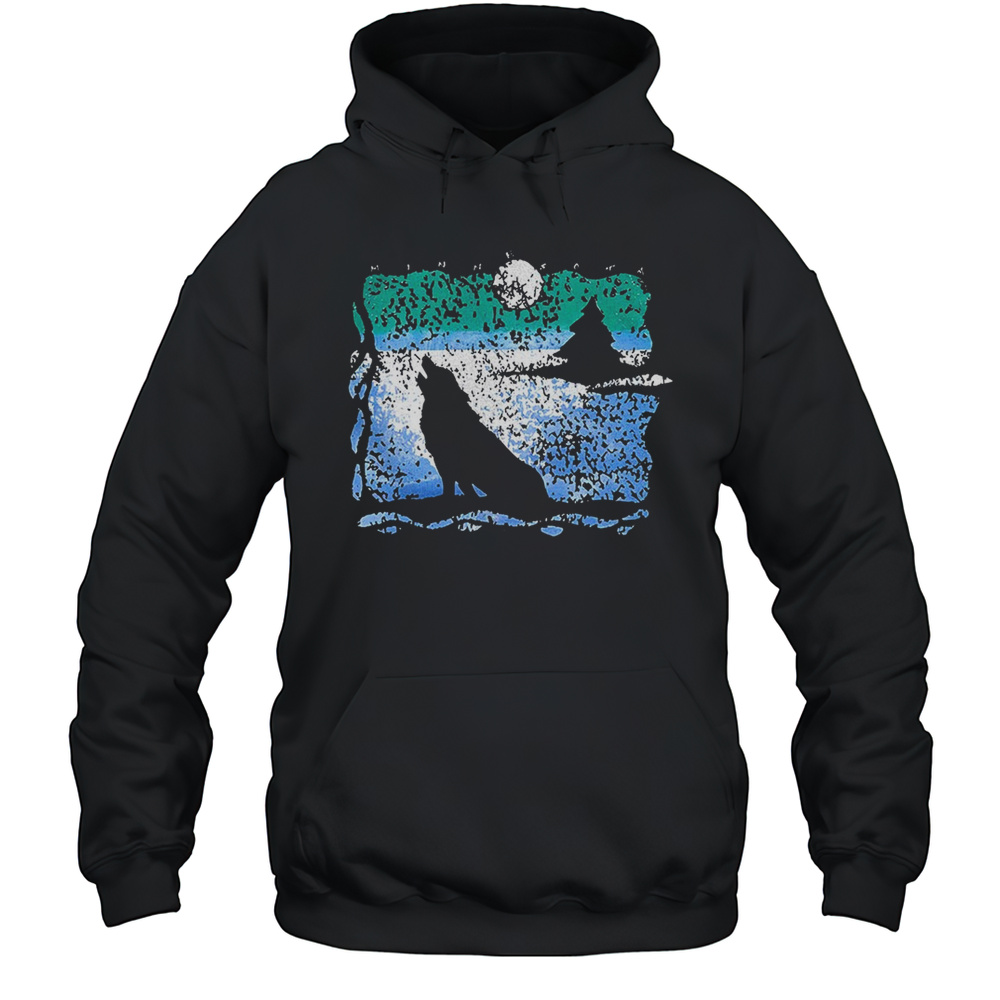 Minnesota Howling Wolf Vintage Shirt Unisex Hoodie