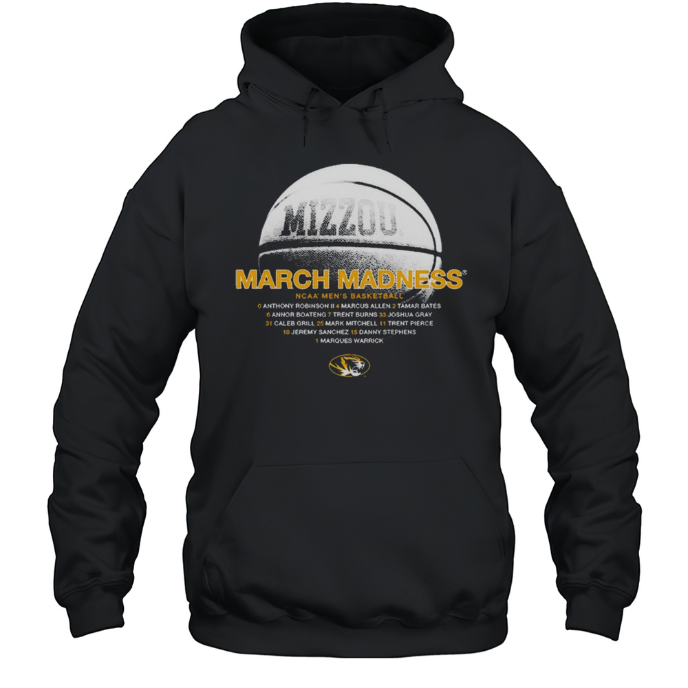 Missouri Tigers NCAA Mens Basketball March Madness 2025 Anthony Robinson Marcus Allen Tamar Bates Roster T-shirt Unisex Hoodie