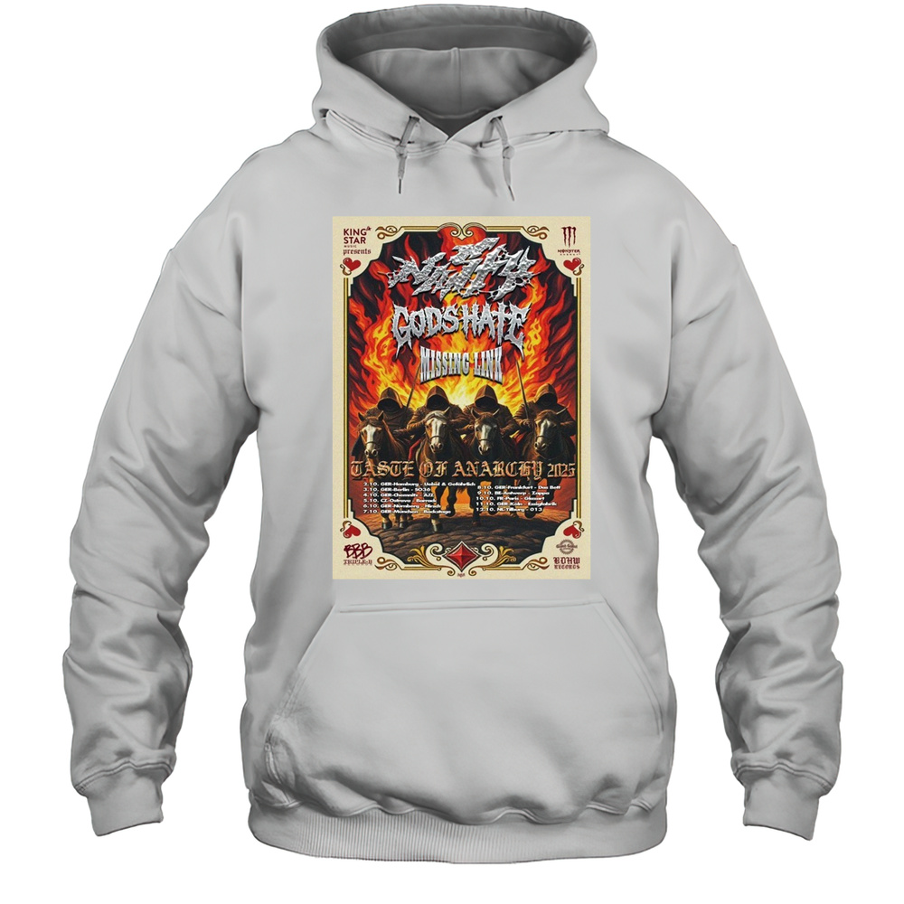 Nasty Gods Hate Missing Link Tour 2025 Shirt Unisex Hoodie