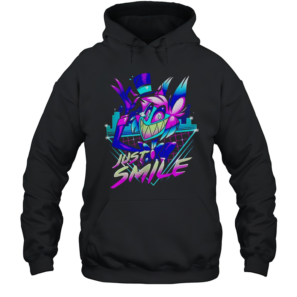 Neon Alastor Hazbin Hotel Just Smile Shirt Unisex Hoodie