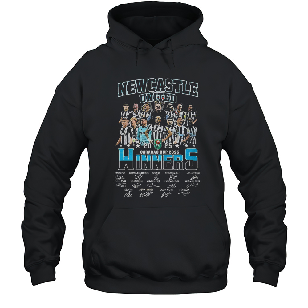 Newcastle United 2025 Carabao Cup Winner Sigantures Shirt Unisex Hoodie