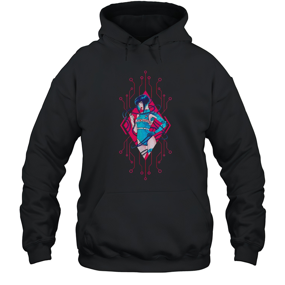 Suzi Hunter Wearing Cyber Suzi Shirt Unisex Hoodie