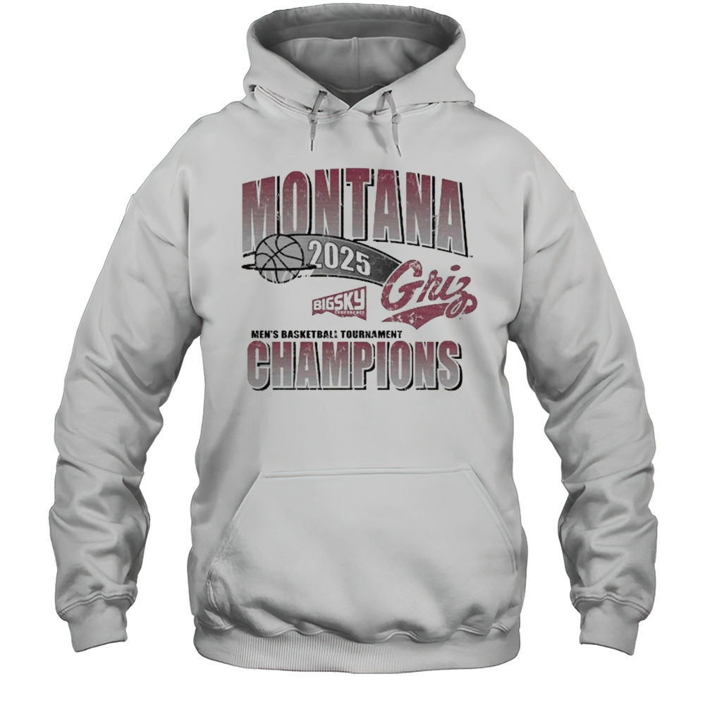 University Of Montana Grizzlies Mens Basketball 2025 Big Sky Conference Champions T-shirt Unisex Hoodie
