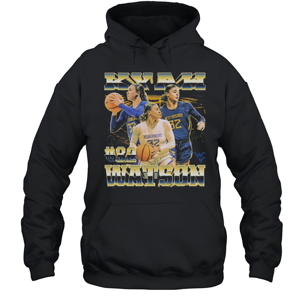 West Virginia Mountaineers NCAA Womens Basketball 32 Kyah Watson Graphic T-shirt Unisex Hoodie