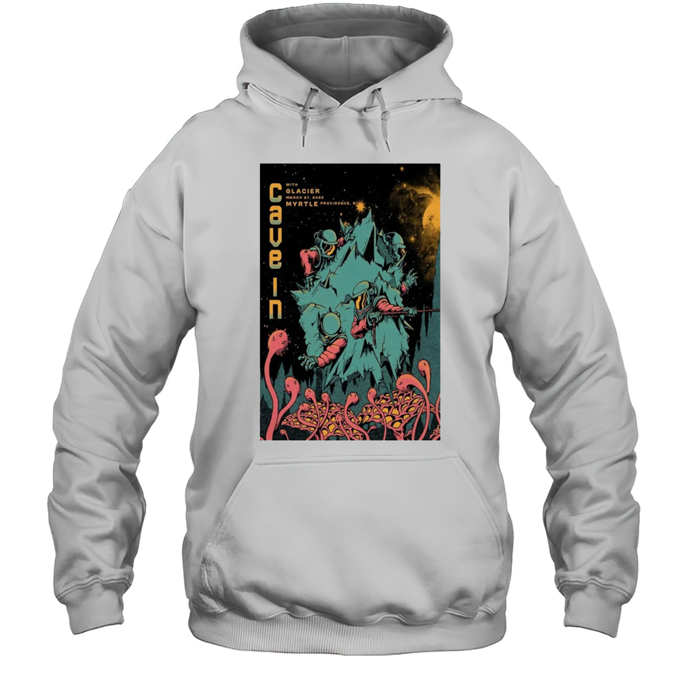 Cave In March 27 2025 Myrtle In Providence RI Tour With Glacier T-shirt Unisex Hoodie