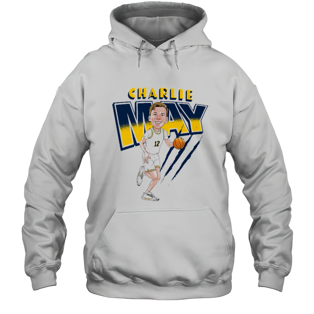 Charlie May Illustrated Michigan Wolverines Basketball Big Ten Conference Cartoon T-shirt Unisex Hoodie