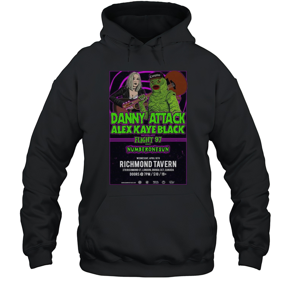 Danny Attack Alex Kaye Black Richmond Tavern London UK Apr 16 2025 Shirt Unisex Hoodie