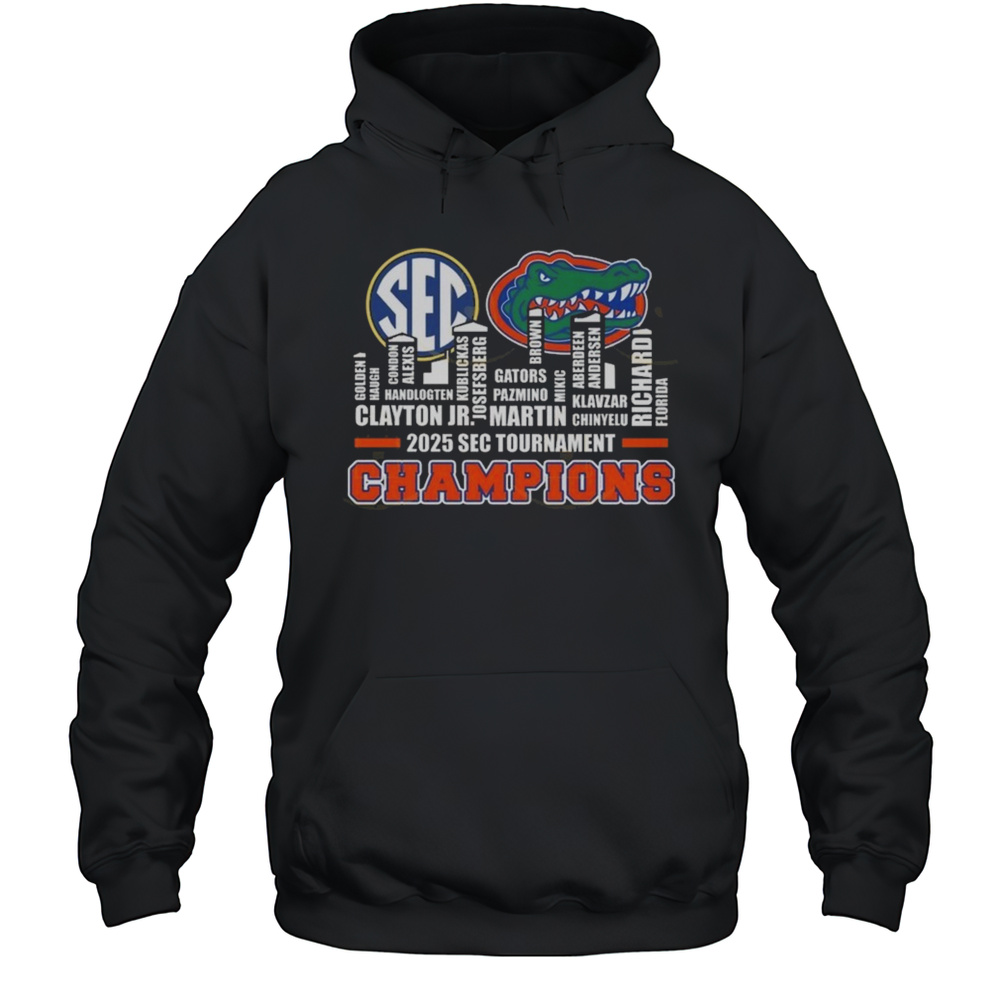 Florida Gators 2025 SEC Mens Basketball Tournament Champions Skyline Shirt Unisex Hoodie