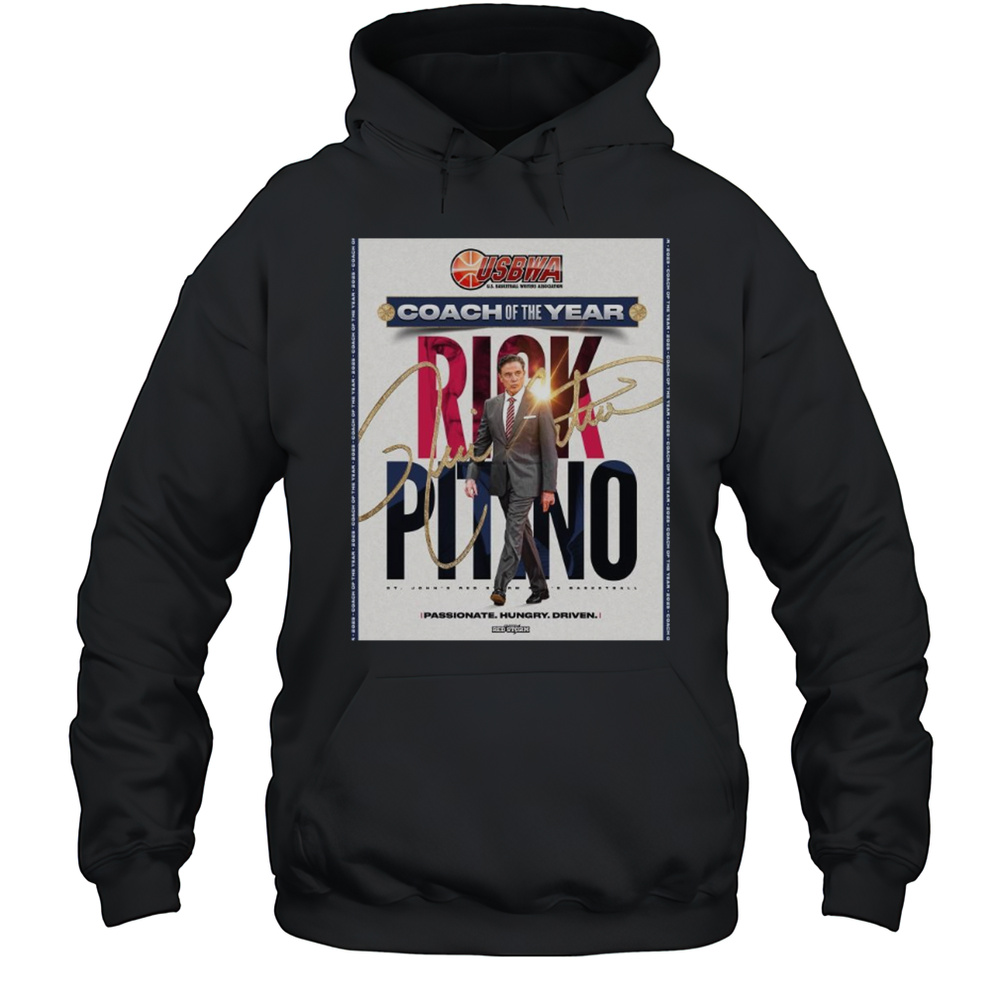 St. Johns Red Storm Mens Basketball USBWA National Coach Of The Year Rick Pitino Signature T-shirt Unisex Hoodie