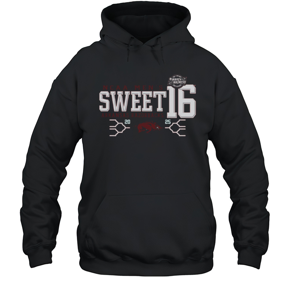 Arkansas Razorbacks Basketball NCAA Mens Sweet 16 Bound March Madness 2025 T-shirt Unisex Hoodie