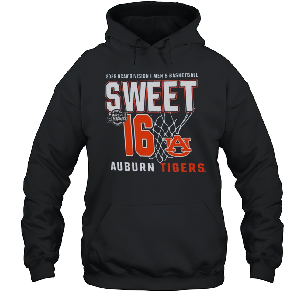 Auburn Tigers NCAA Division I Mens Basketball MBB Sweet 16 March Madness Graphic 2025 Logos T-shirt Unisex Hoodie