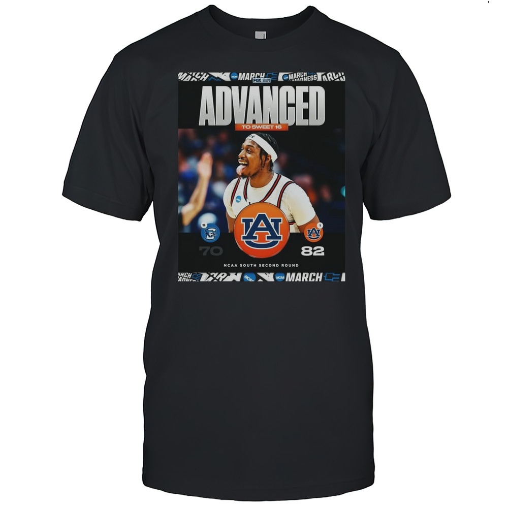 Auburn Tigers Win Creighton Bluejays Final Score 82  70 Advanced To Sweet 16 NCAA South Second Round FOX T-shirt