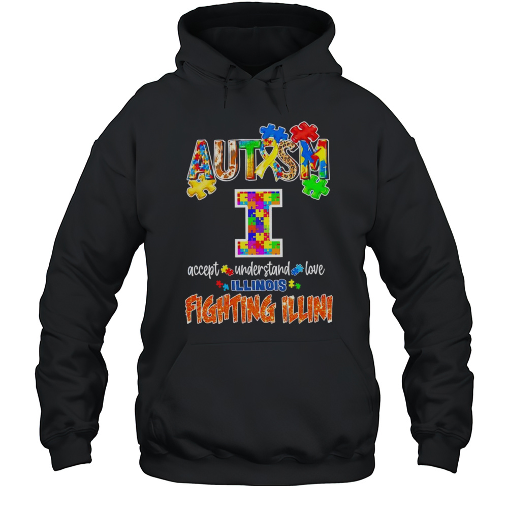 Autism Accept Understand Love Illinois Fighting Illini Diamond Shirt Unisex Hoodie