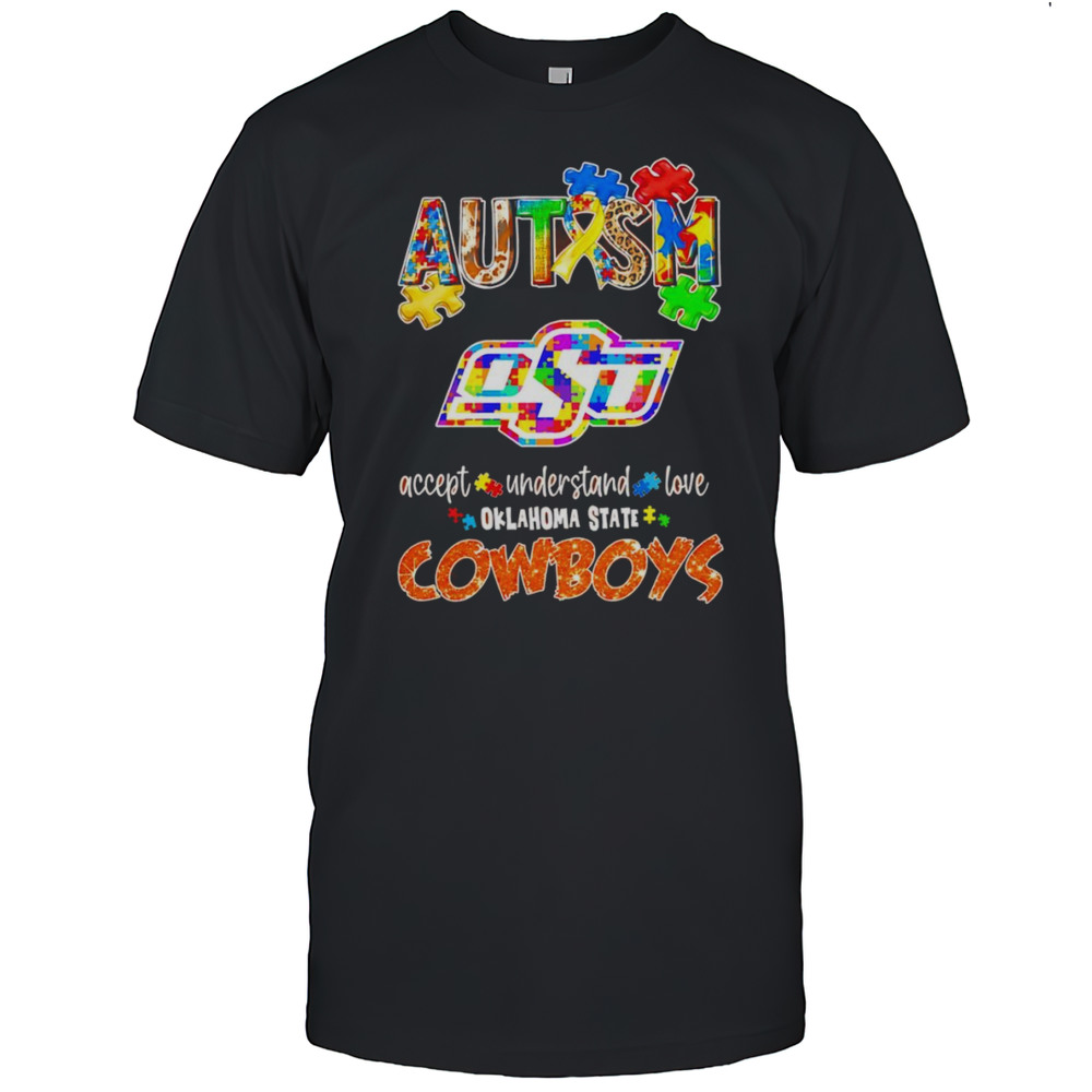 Autism Accept Understand Love Oklahoma State Cowboys Diamond Shirt
