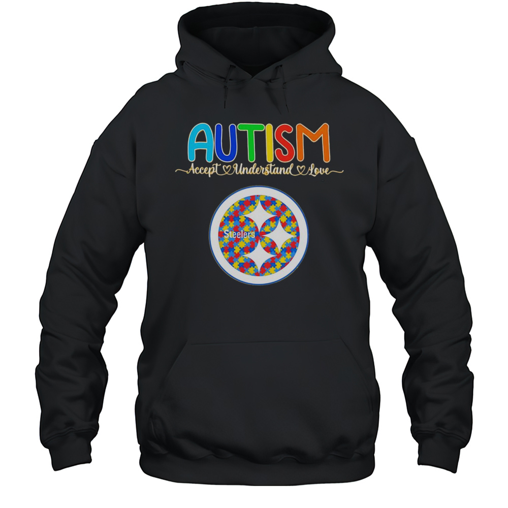 Autism Accept Understand Love Pittsburgh Steelers Logo Shirt Unisex Hoodie