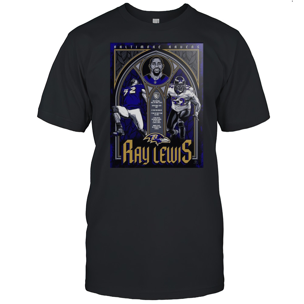 Baltimore Ravens Ray Lewis Pro Football Hall Of Fame 2018 NFL Super Bowl XXXV MVP 12-Time Pro Bowler T-shirt