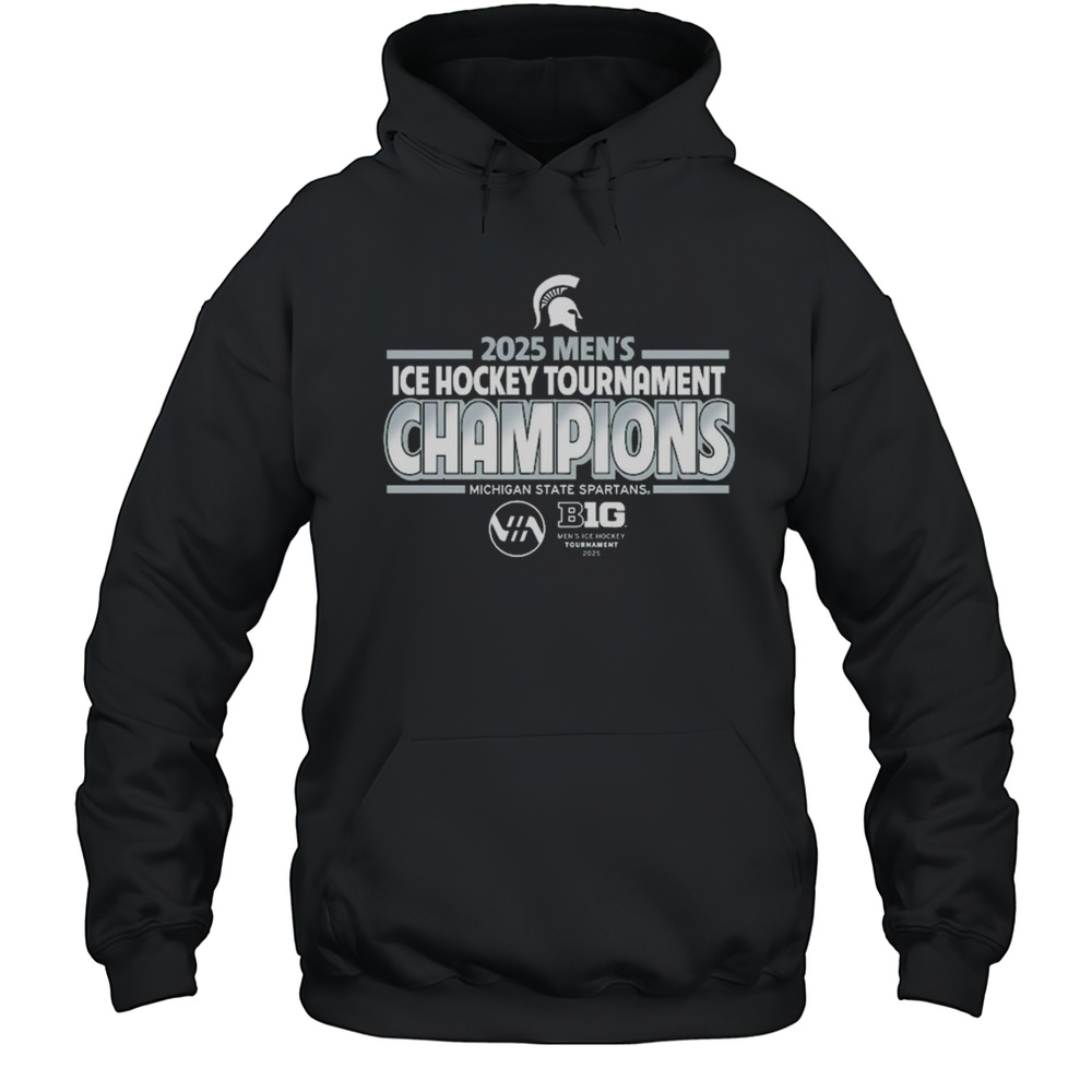 Michigan State Spartans 2025 Big Ten Mens Hockey Conference Tournament Champions Shirt Unisex Hoodie