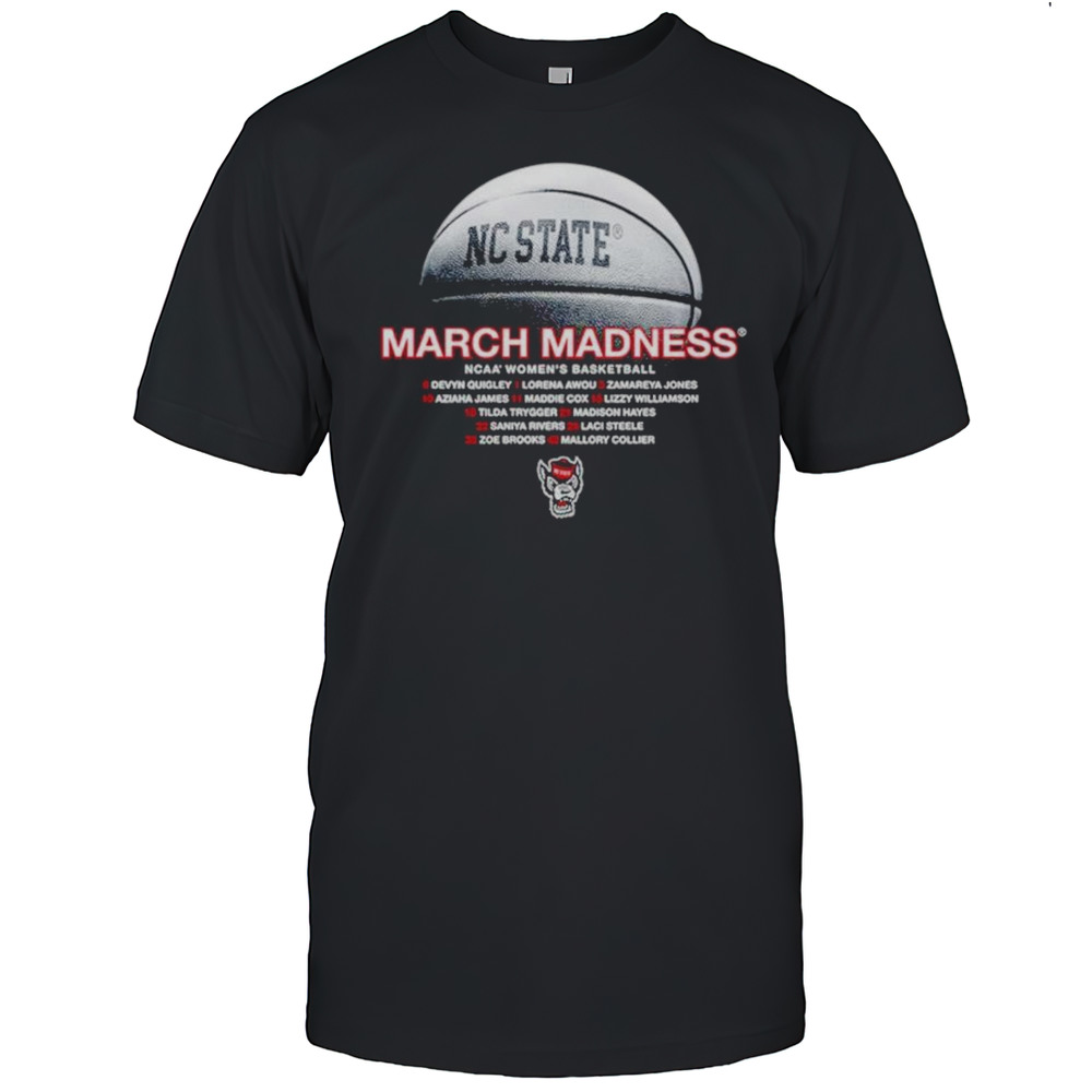 NC State Wolfpack 2025 March Madness NCAA Womens Basketball Name Team Shirt
