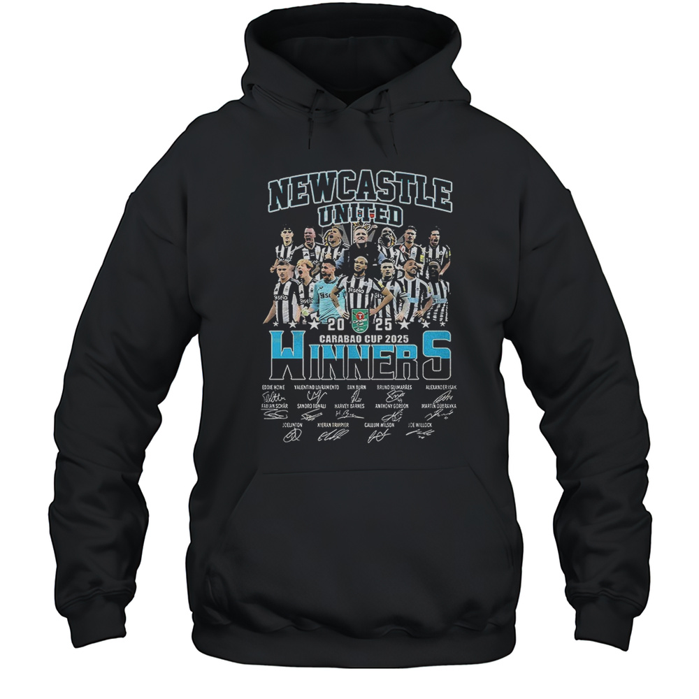 Newcastle United 2025 Carabao Cup Winner Sigantures Shirt Unisex Hoodie