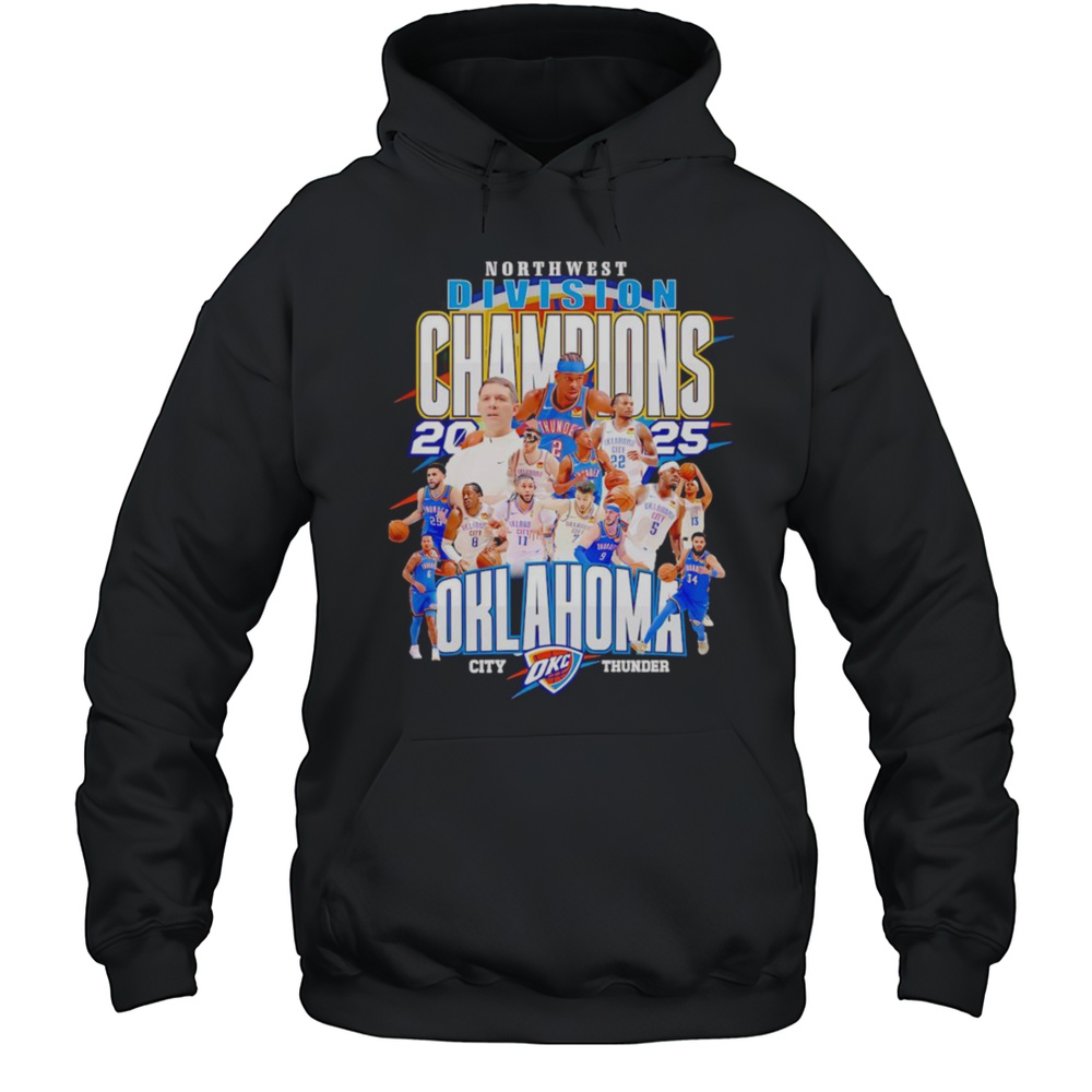 Northwest Division Champions 2025 Oklahoma City Thunder Shirt Unisex Hoodie