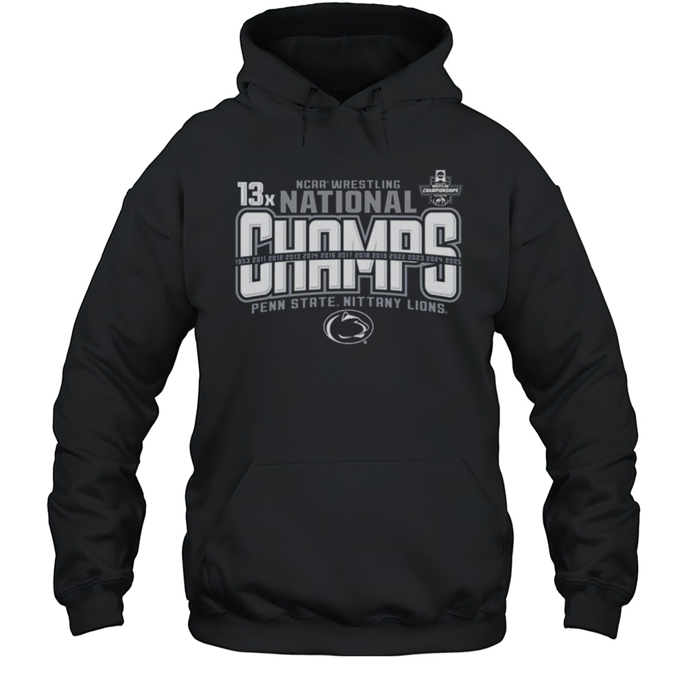 Penn State Nittany Lions 2025 Wrestling National 13X Champions Shirt Unisex Hoodie