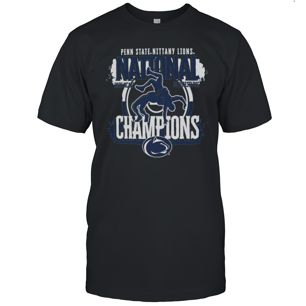 Penn State Nittany Lions NCAA DI Wrestling National Champions Comfort Colors Painting 2025 T-shirt Penn State Nittany Lions NCAA DI Wrestling National Champions Comfort Colors Painting 2025 T-shirt