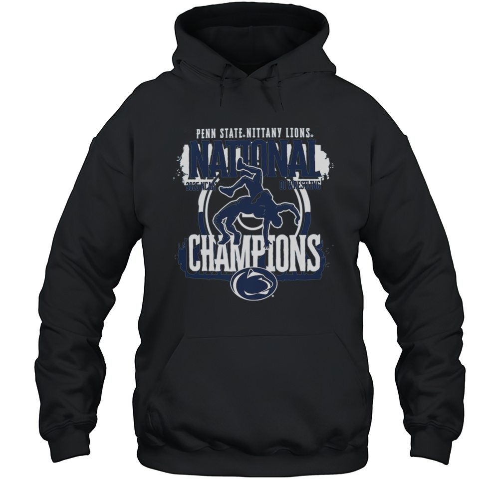 Penn State Nittany Lions NCAA DI Wrestling National Champions Comfort Colors Painting 2025 T-shirt Unisex Hoodie