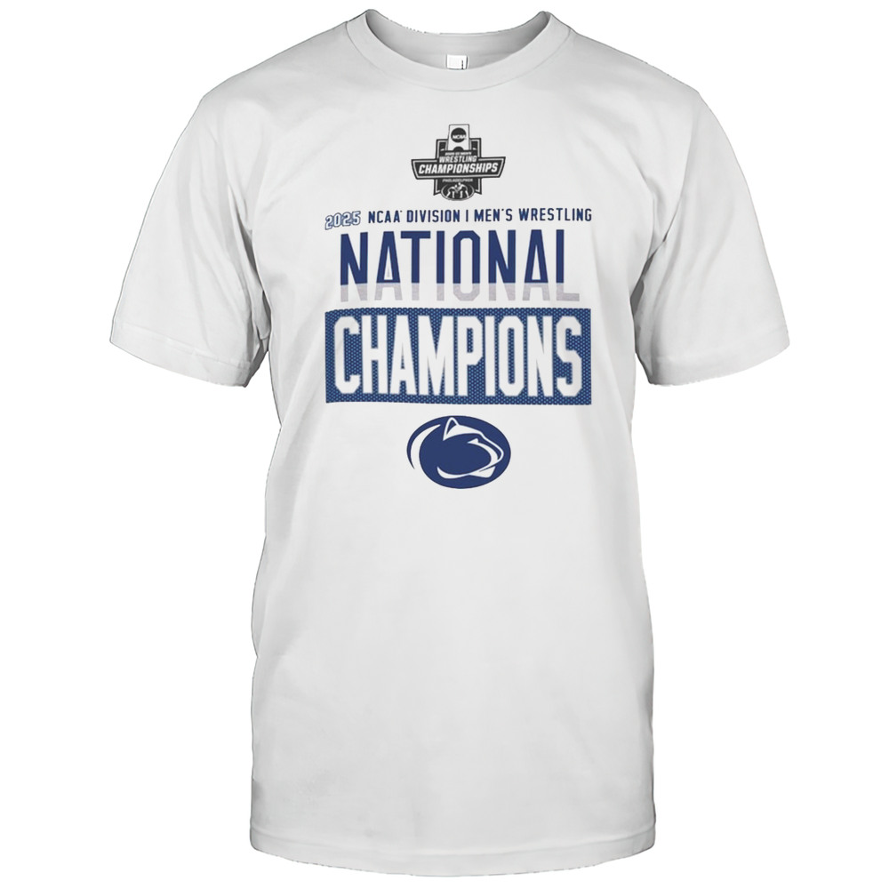 Penn State Nittany Lions NCAA Division I Mens Wrestling National Champions Locker Room 2025 T-shirt Penn State Nittany Lions NCAA Division I Mens Wrestling National Champions Locker Room 2025 T-shirt