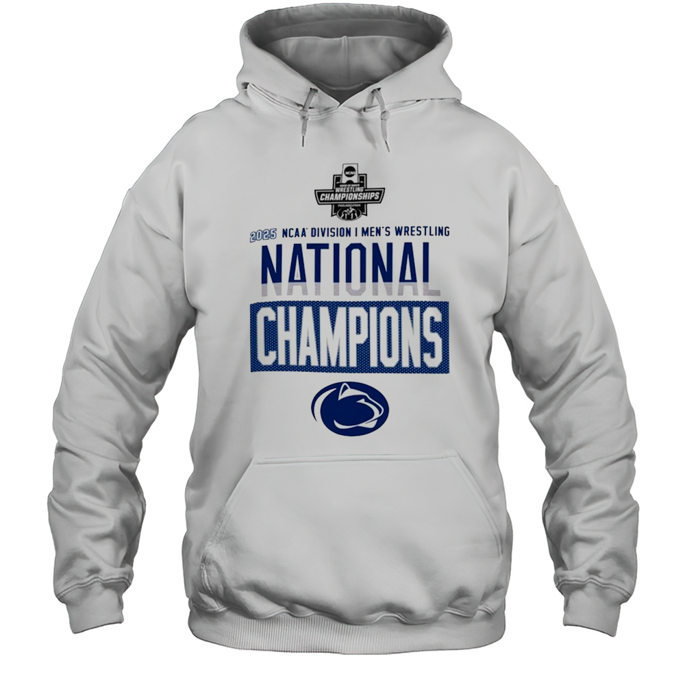 Penn State Nittany Lions NCAA Division I Mens Wrestling National Champions Locker Room 2025 T-shirt Unisex Hoodie
