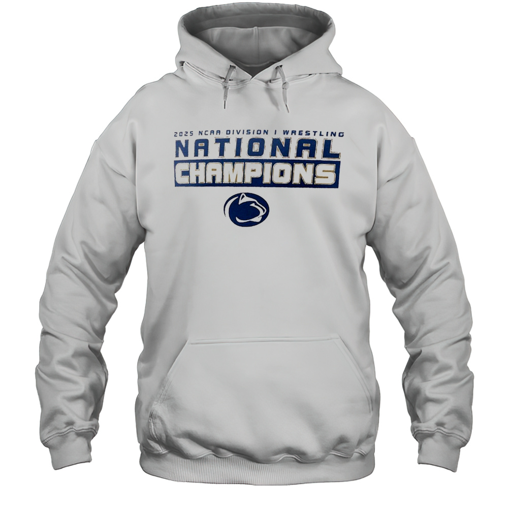 Penn State Nittany Lions NCAA Division I Wrestling National Champions 2025 Logo T-shirt Unisex Hoodie