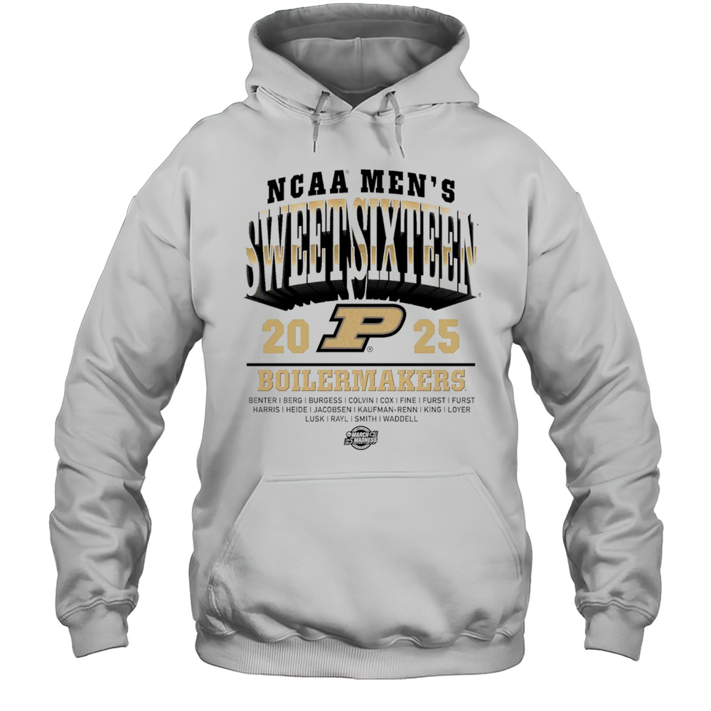 Purdue Boilermakers Basketball 2025 NCAA Mens Sweet Sixteen March Madness Benter Berg Burgess Colvin Coxi T-shirt Unisex Hoodie