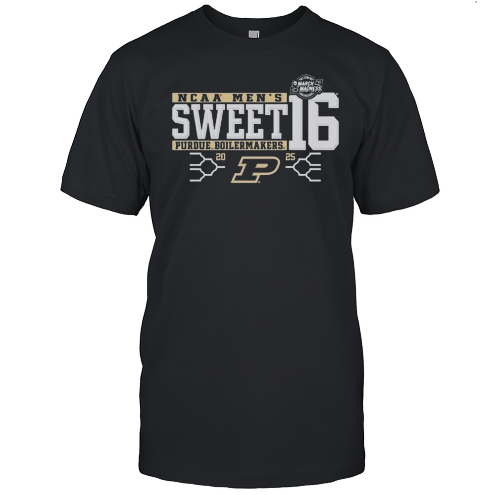 Purdue Boilermakers Basketball NCAA Mens Sweet 16 Bound March Madness Logos 2025 T-shirt