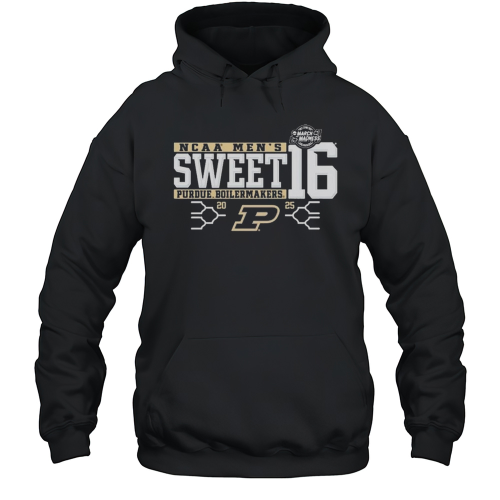 Purdue Boilermakers Basketball NCAA Mens Sweet 16 Bound March Madness Logos 2025 T-shirt Unisex Hoodie