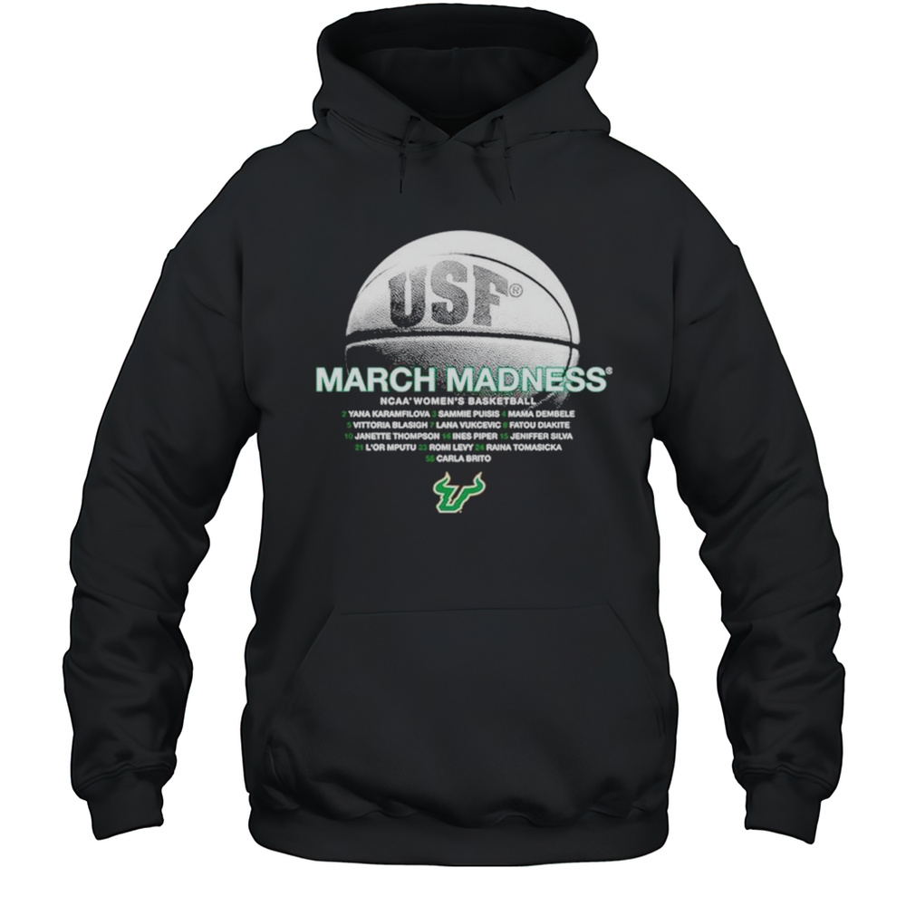 South Florida Bulls 2025 March Madness NCAA Womens Basketball Name Team Shirt Unisex Hoodie