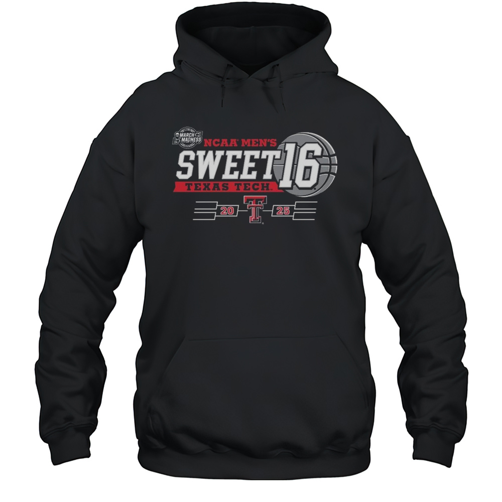 Texas Tech Basketball 2025 Sweet 16 Brackets Shirt Unisex Hoodie