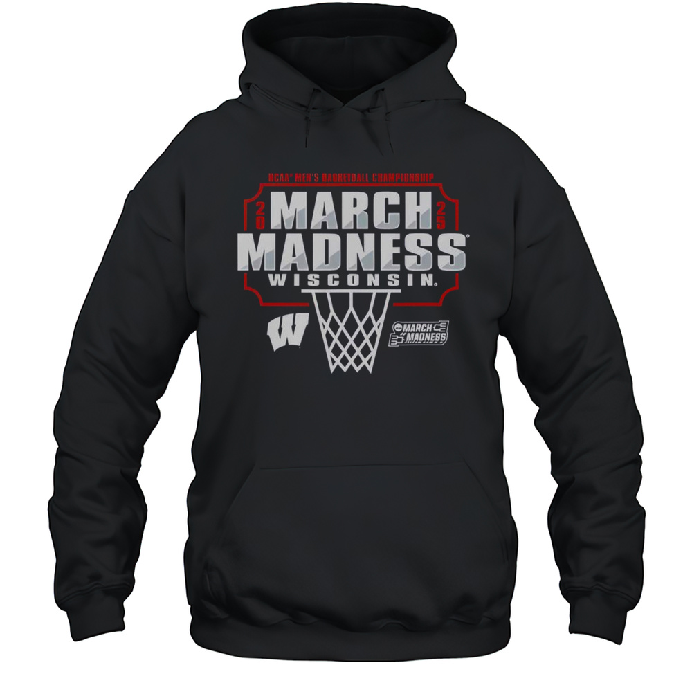 Top Wisconsin Badgers March Madness 2025 Mens Basketball Championship T-Shirt Unisex Hoodie