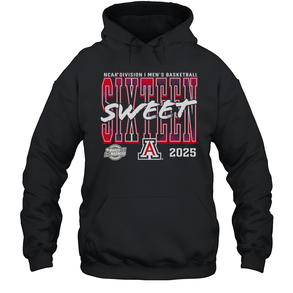 Arizona Wildcats Sweet Sixteen 2025 NCAA Mens Basketball March Madness Shirt Unisex Hoodie
