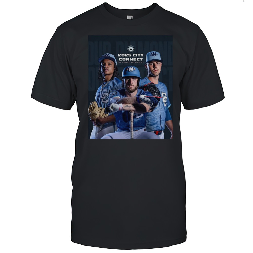 CJ Abrams Dylan Crews MacKenzie Gore Washington Nationals 2025 City Connect Our Diamond Our District MLB T-shirt