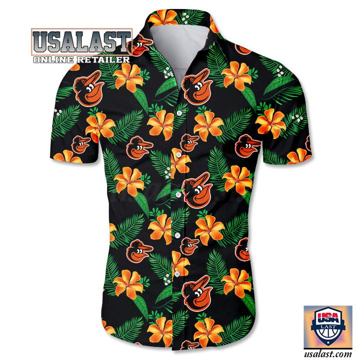 HOT Baltimore Orioles Tropical Hawaiian Button Up Shirt