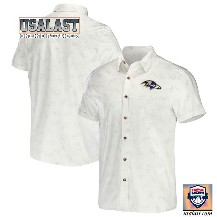 HOT Baltimore Ravens Darius Rucker White Hawaiian Shirt