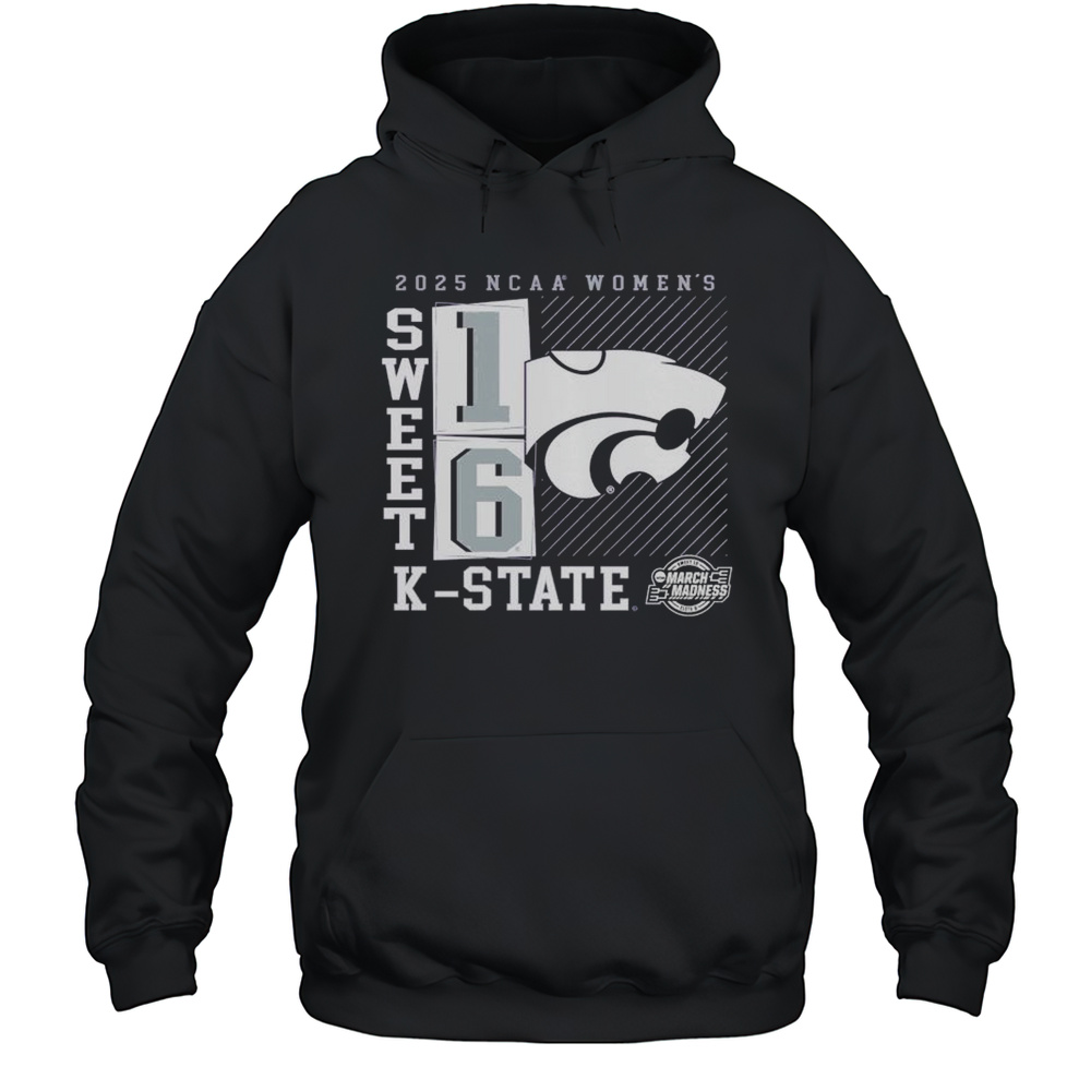 Kansas State Wildcats 2025 NCAA Womens March Madness Sweet 16 T-Shirt Unisex Hoodie