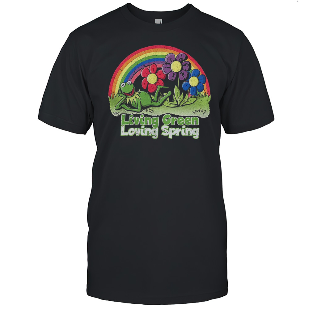 Kermit The Frog With Spring Flowers Living Green Loving Spring Shirt