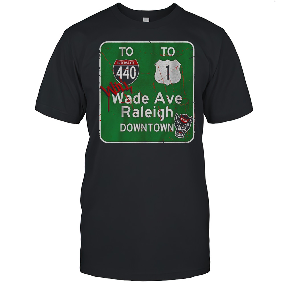 NC State Wolfpack Basketball Will Wade Avenue Highway Sign Vintage Shirt