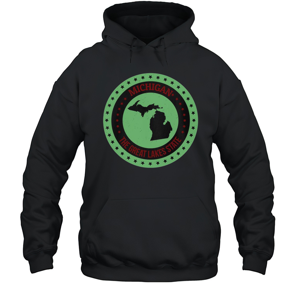 Nice Retro Michigan The Great Lake State Logo T-Shirt Unisex Hoodie