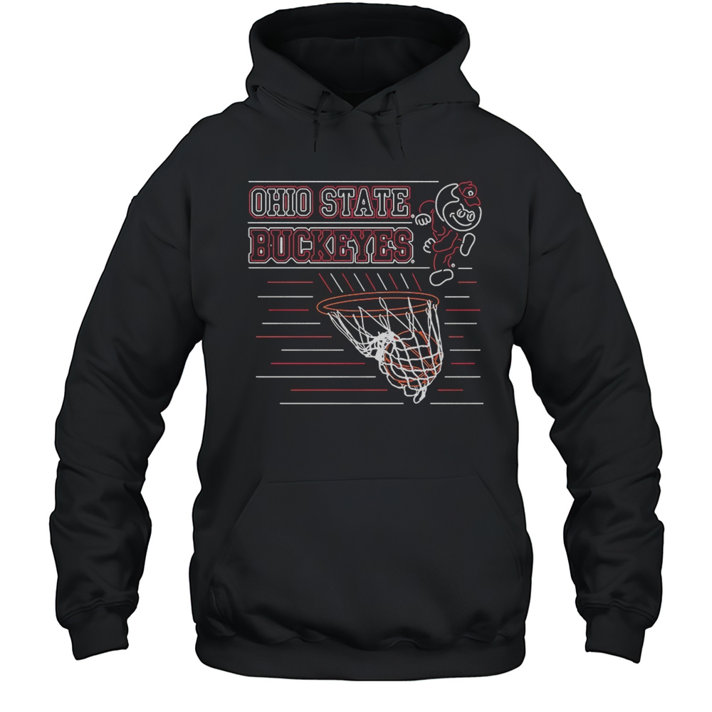 Ohio State Buckeyes Neon Lights Basketball Hoop Shirt Unisex Hoodie