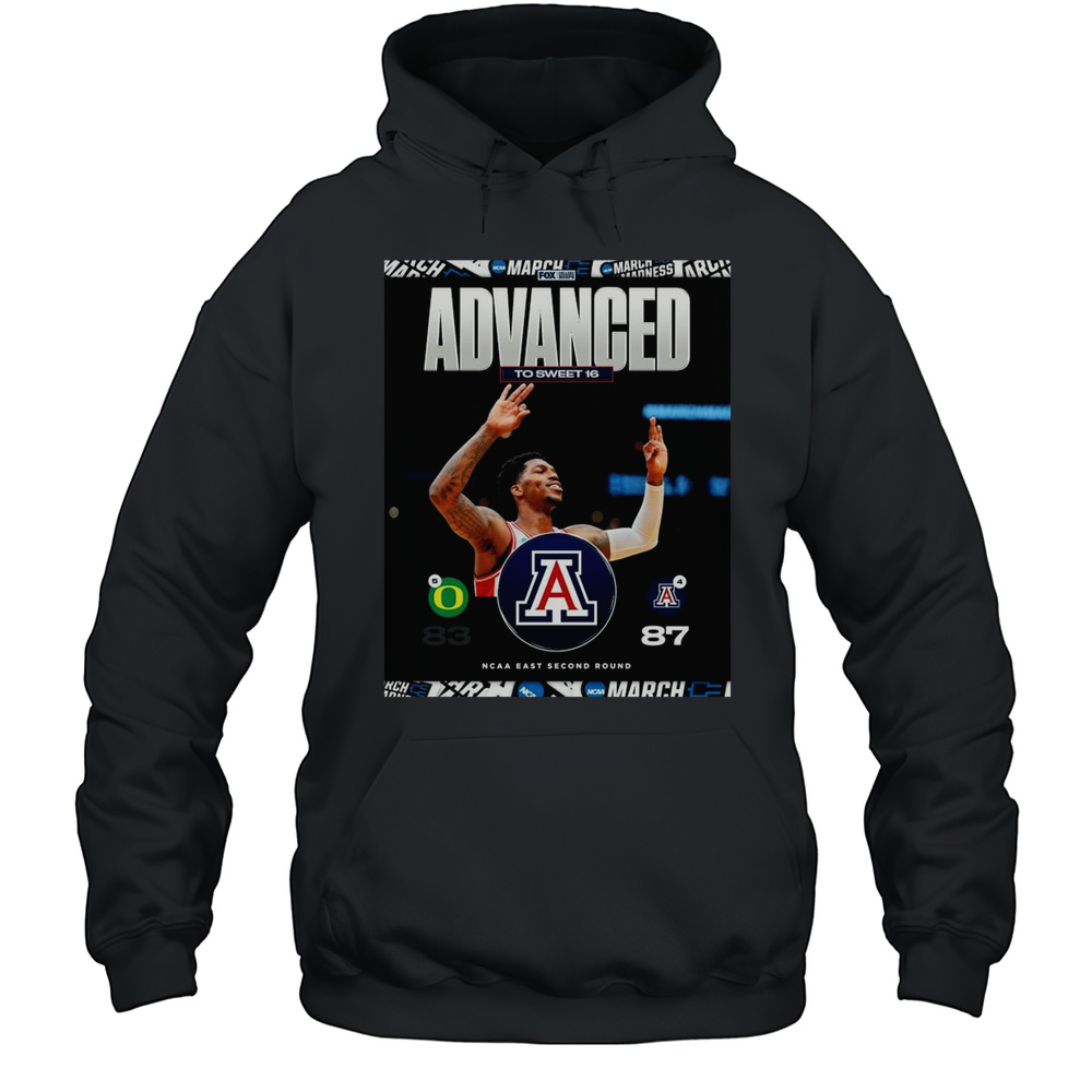 Oregon Ducks Vs Arizona Wildcats Final Score 83  87 Advanced To Sweet 16 NCAA East Second Round 2025 T-shirt Unisex Hoodie