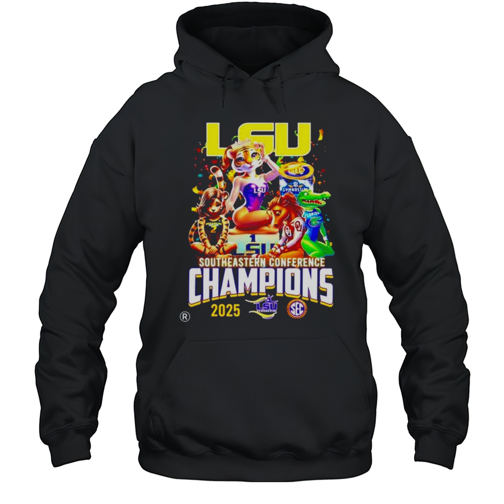 Queen LSU Tigers Womens Gymnastics Southeastern Conference Champions 2025 March Madness Shirt Unisex Hoodie