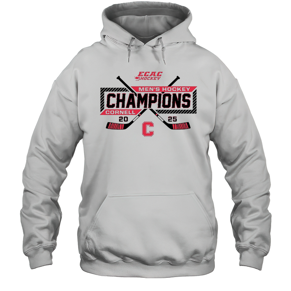 Ecac Hockey Mens Hockey Champions Cornell 2025 Shirt Unisex Hoodie